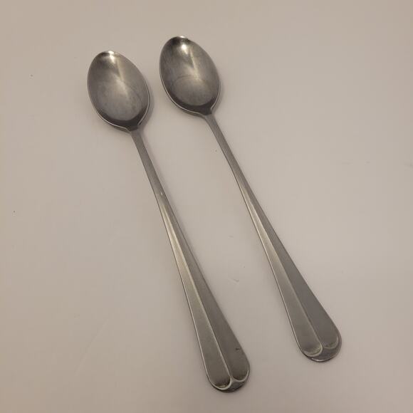 Present 1776 Stainless Center Ridge Satin Iced Tea Spoon Set Of 2 Korea - Picture 1 of 8